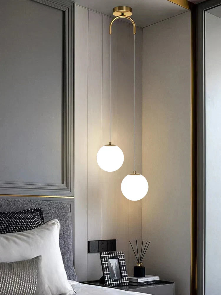 DecorBites™ Gold Glass LED Pendant Chandelier for Dining Room and Bedroom