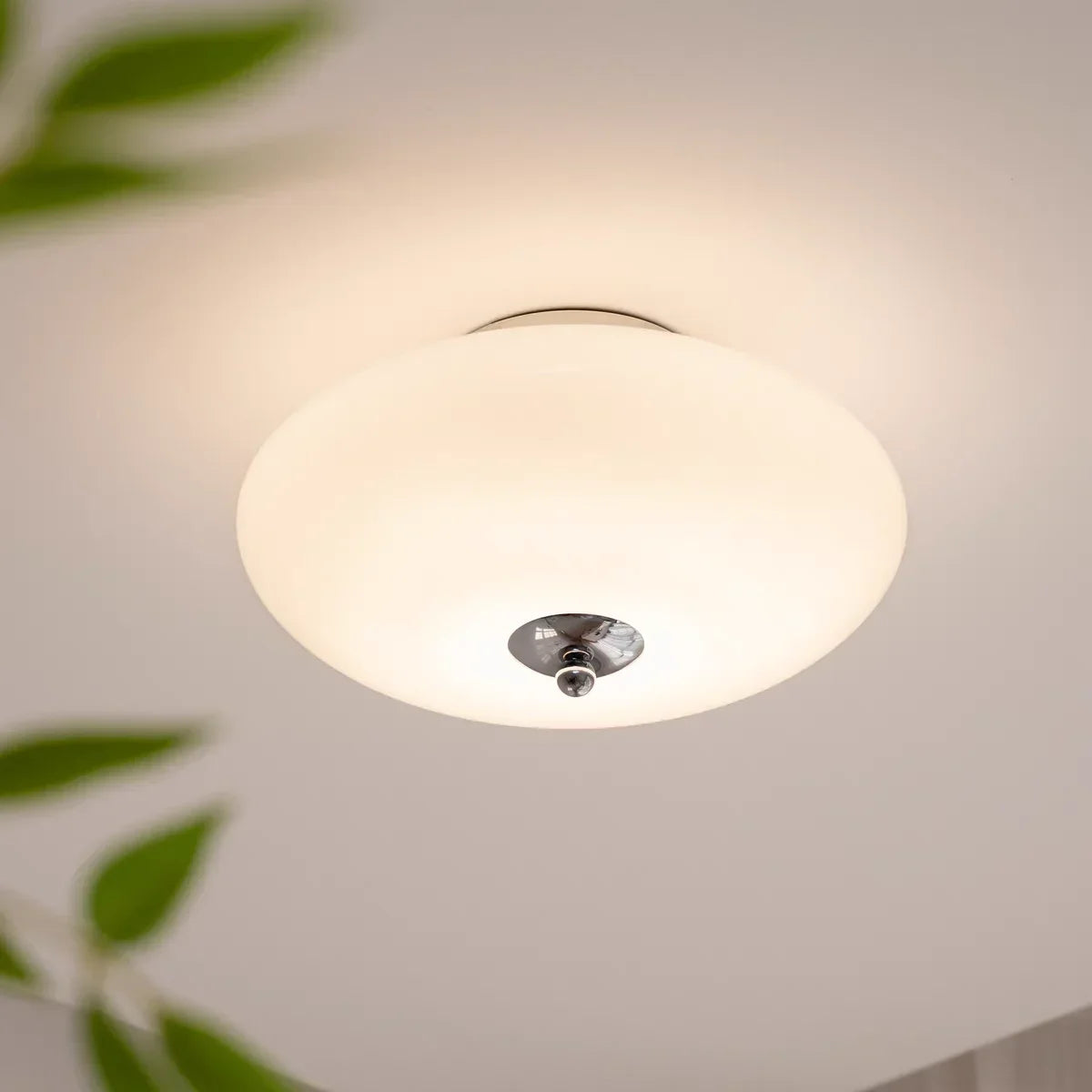 DecorBites™ Cream White Glass Ceiling Lamp | LED Bauhaus Dining Room Decor
