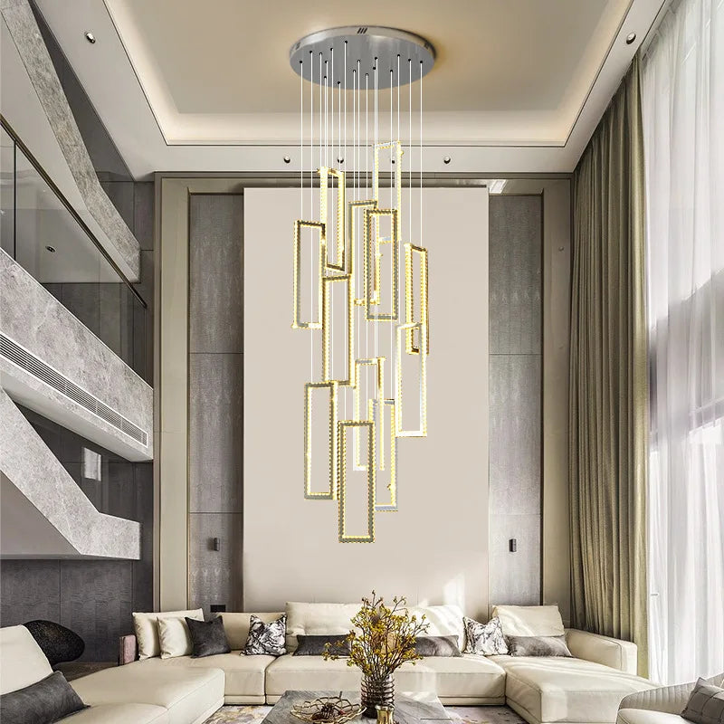 DecorBites™ Crystal LED Pendant Light Luxury Stairs Lustre Modern Lighting Fixture