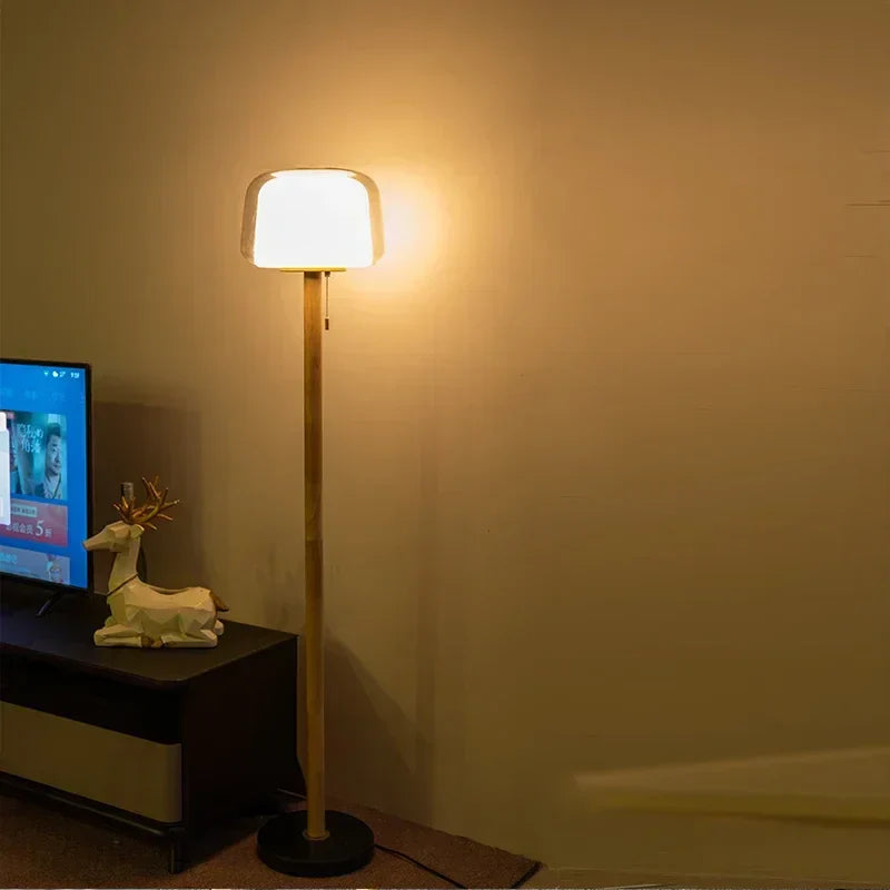DecorBites™ Glass Floor Lamp: Simple Nordic Sofa Atmosphere with Decorative Lighting for Living Room