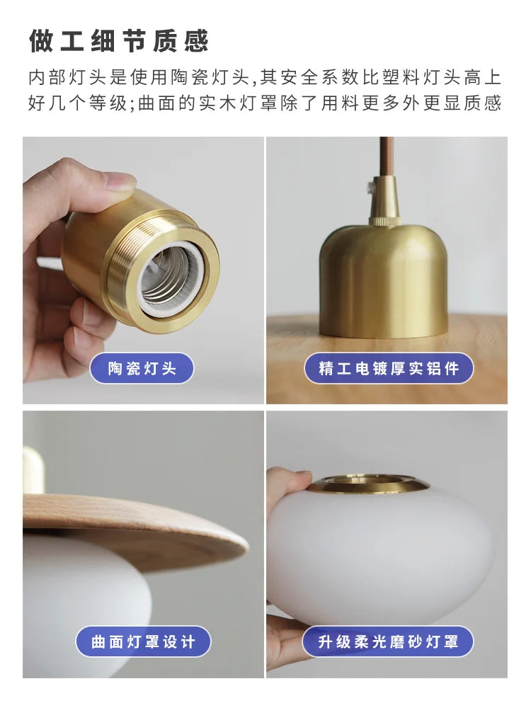 DecorBites™ Cream Wind Pendant Lights LED E27 Minimalist Modern Fixtures for Kitchen Island