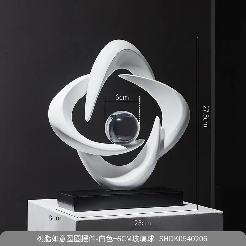 DecorBites™ Abstract Resin Sculpture Figurine for Home Decor & Table Centerpiece