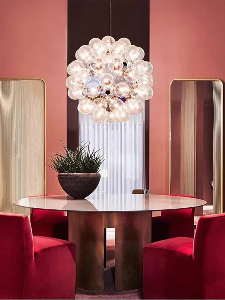 Modern glass dandelion g4 led chandelier dining room pendant light