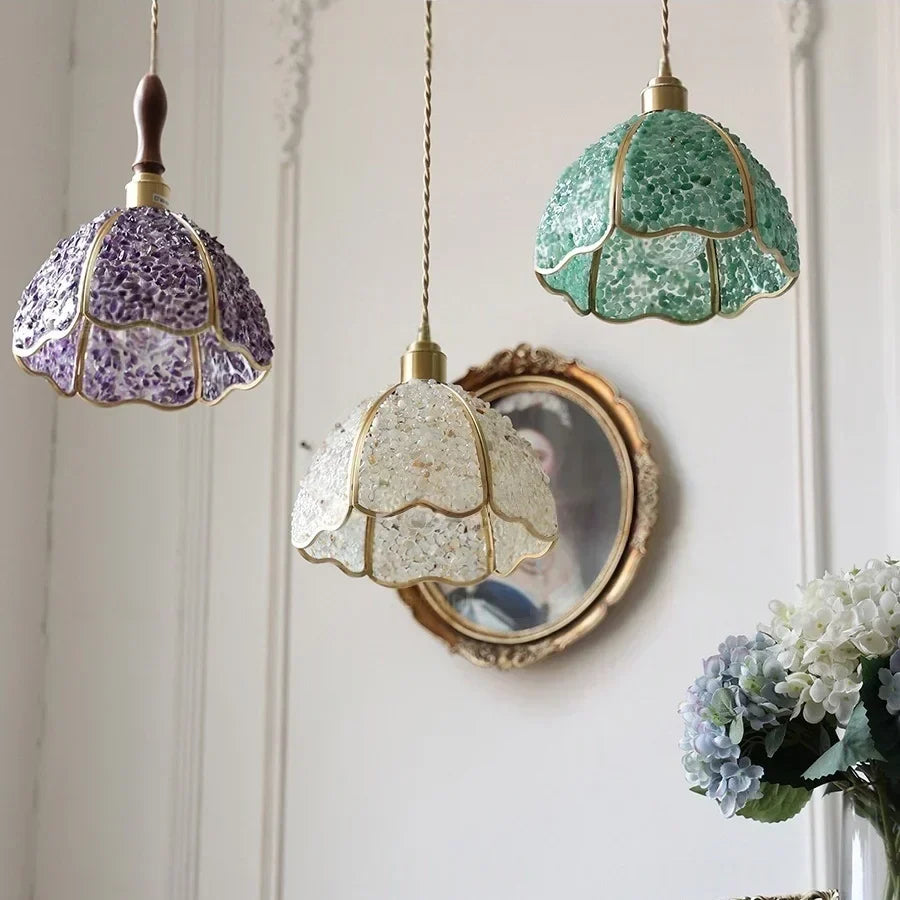 DecorBites™ Crystal Glass LED Pendant Lamp: Modern Nordic Style Hanging Light Fixture for Home Decor