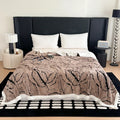 DecorBites™ Leaf Jacquard Double-Layer Flannel Blanket for Sofa and Bed
