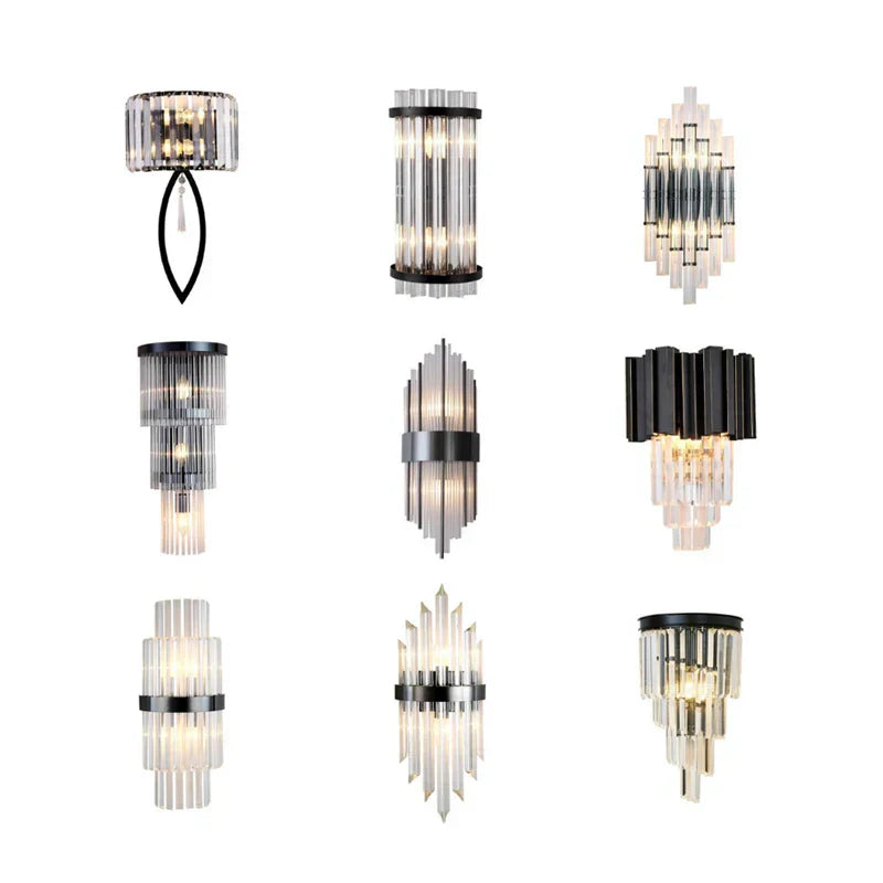 DecorBites™ Crystal Wall Lamp: Modern Light Luxury for Living Room, Bedroom, and Corridor.