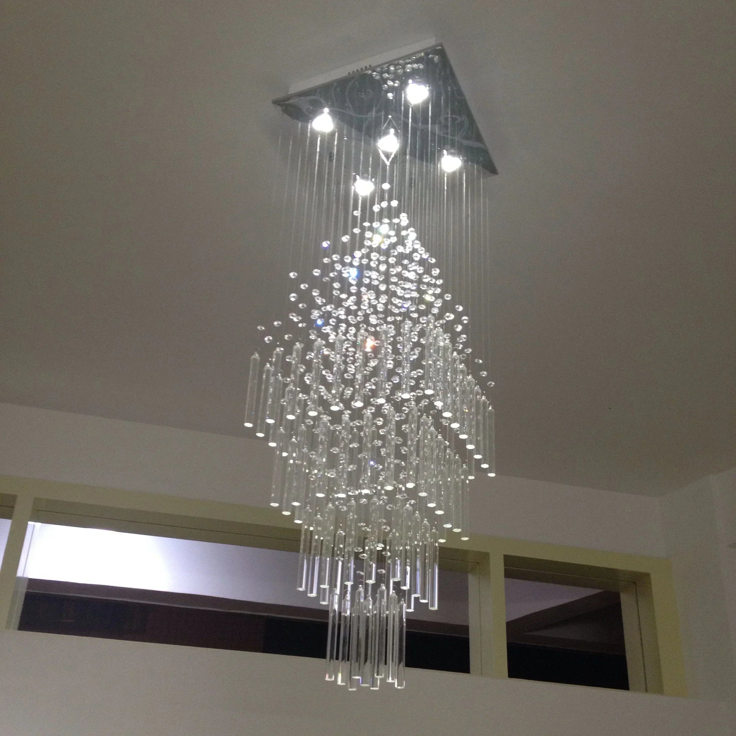 DecorBites™ Crystal Ceiling Chandelier: Modern Elegant Living Room & Staircase Light Fixture
