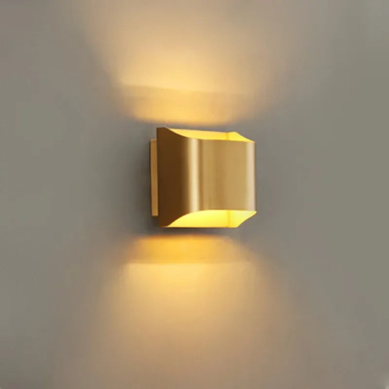 DecorBites™ Contemporary Copper Brass Wall Sconce Minimalist Design for Study Living Room Bedside