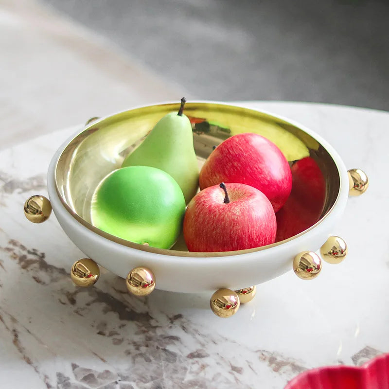 DecorBites™ Geometric Sphere Fruit Bowl Round Tray Home Decoration Storage Container