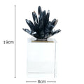 DecorBites™ Black Agate Flower Crystal Art Desk Decoration on Crystal Base