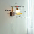 DecorBites™ Glass Pink LED Wall Lights Pull Chain Switch Rotatable Sconce Bedside Lamp