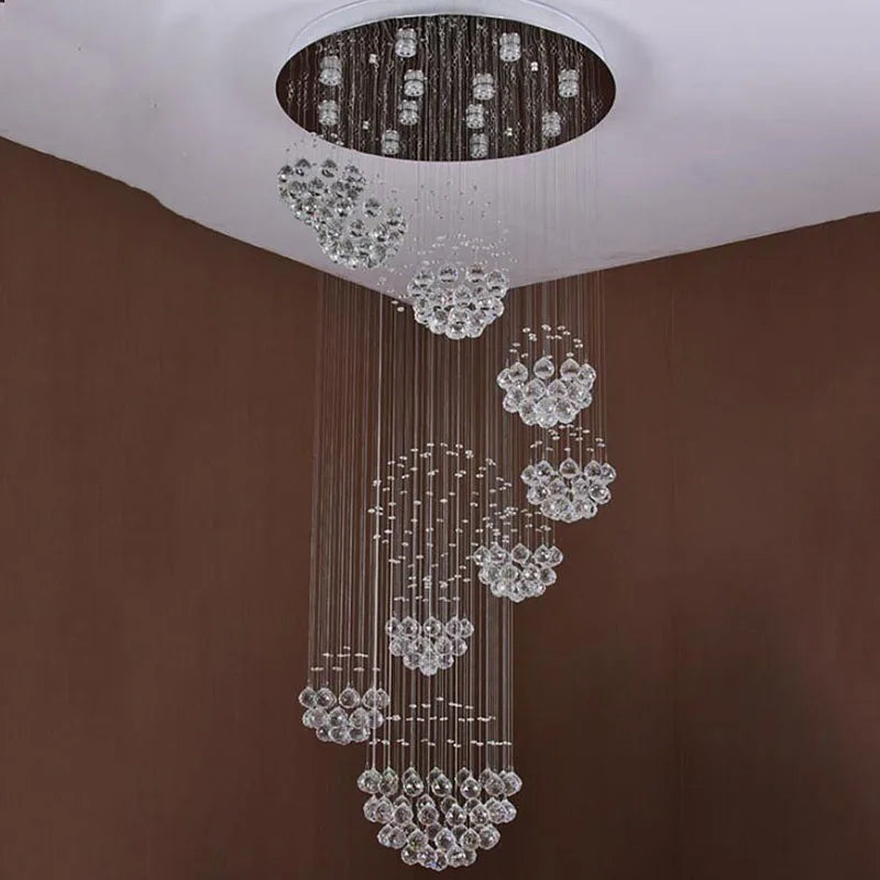 DecorBites™ Crystal LED Chandelier for Large Villa Ceiling Lights, Hotel, Kitchen Decor