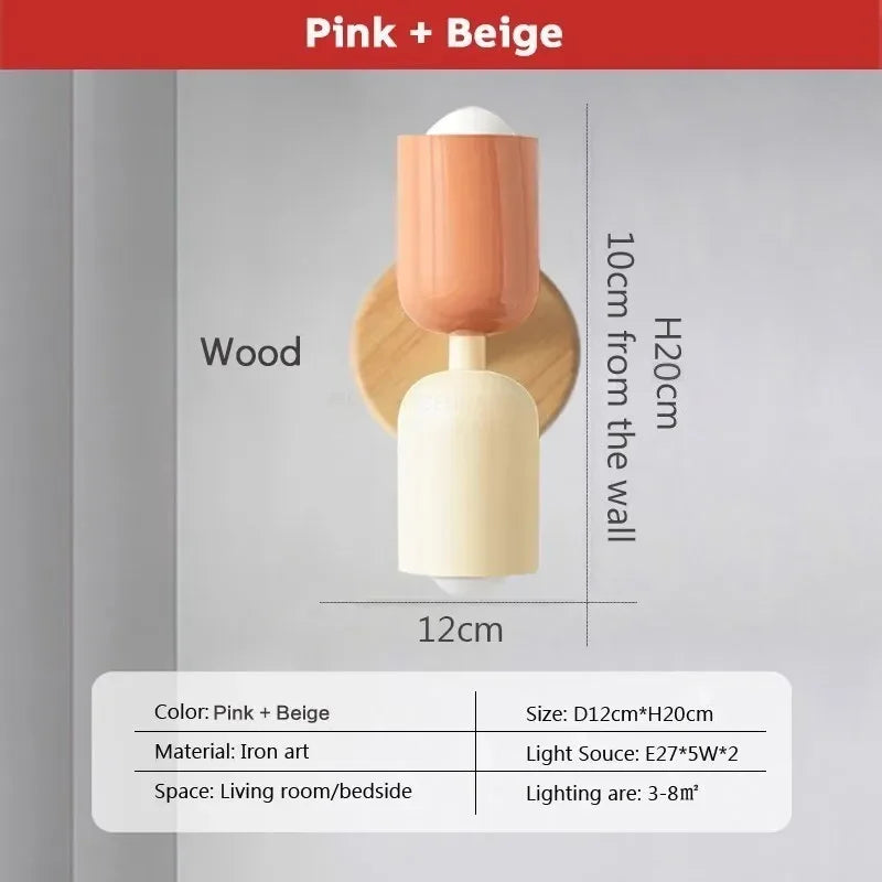 DecorBites™ Cream Zipper Wooden Wall Lamp: Minimalist Nordic Design for Bedroom, Living Room Illumination