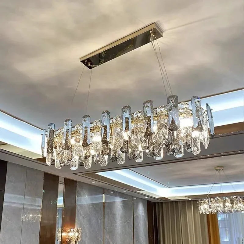 DecorBites™ Crystal LED Chandelier: Modern Luxury Room Decor Pendant Light for Home, Bedroom, Restaurant & Ceiling