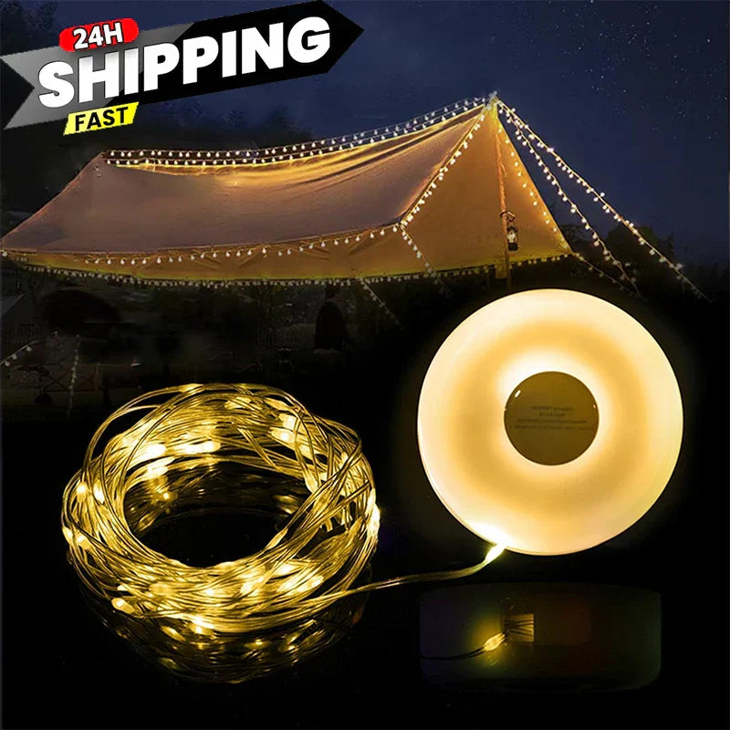 DecorBites™ LED Camping Light Strip 8M Length Waterproof Outdoor Garden Decor Lamp