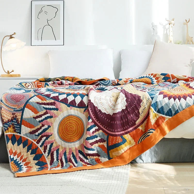 DecorBites™ Cotton Gauze Boho Throw Blanket