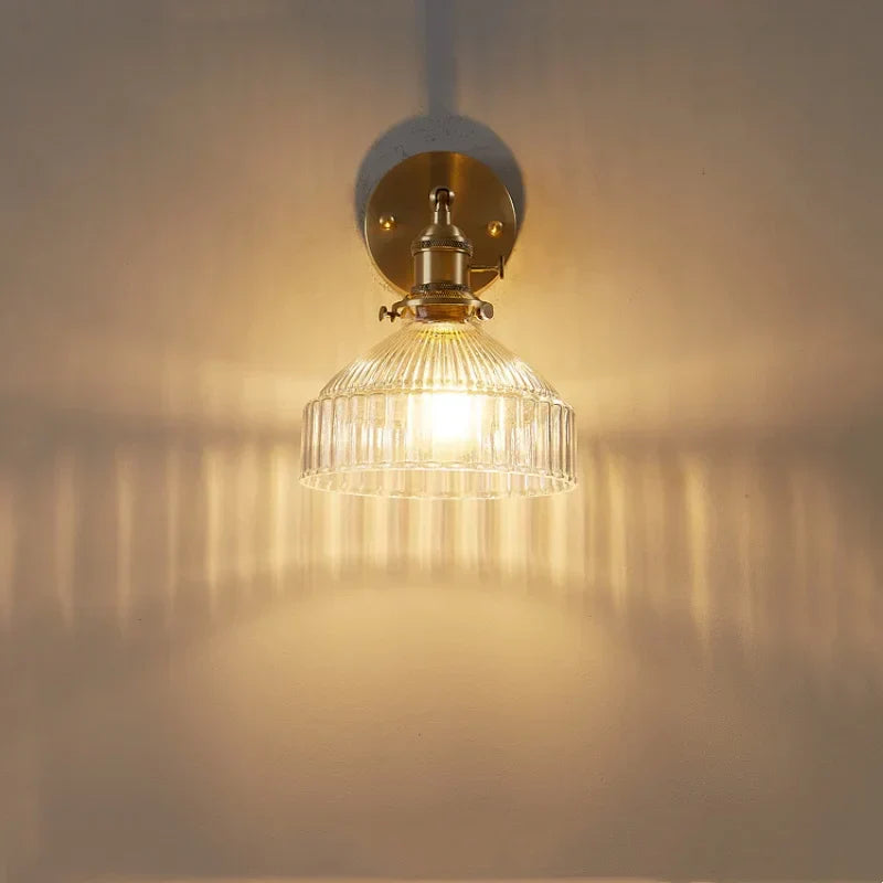 DecorBites™ Glass Pull Chain LED Wall Lamp Copper Socket Study Living Room Stair Light