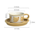 DecorBites™ Fruits Pattern Porcelain Coffee Mug Set for Dining Table and Afternoon Tea