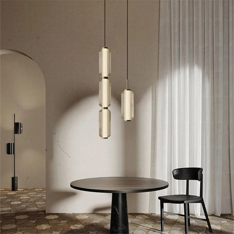 DecorBites™ Glass Staircase Pendant Light: American Retro Minimalist Restaurant Foyer Artistic Lamp