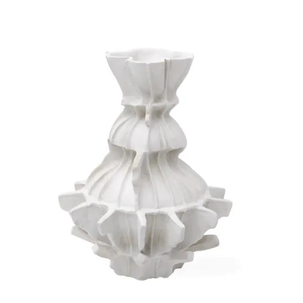 DecorBites™ Abstract Pleated Gear Resin Flower Vase - Home Decoration & Arrangement
