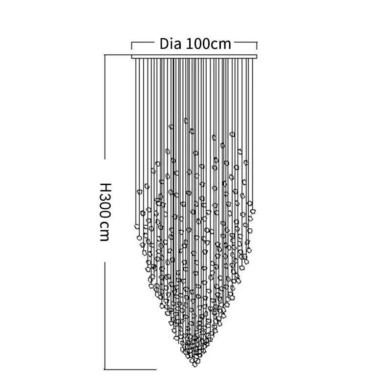DecorBites™ Crystal Chandelier: Modern Staircase & Lobby LED Lighting for Luxury Décor