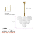 DecorBites™ Glass Ball Pendant Chandelier for Kitchen Living Room Bedroom