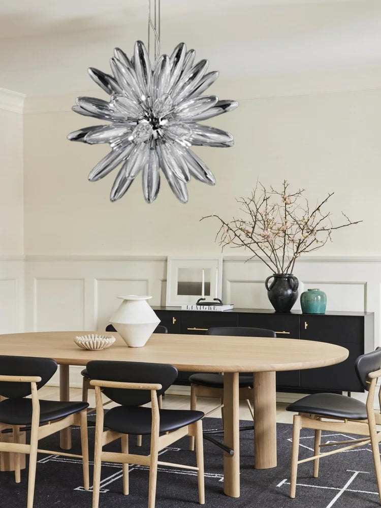 DecorBites™ LED Large Globe Chandelier with Glass Lampshades - Chrome or Gold Hardware