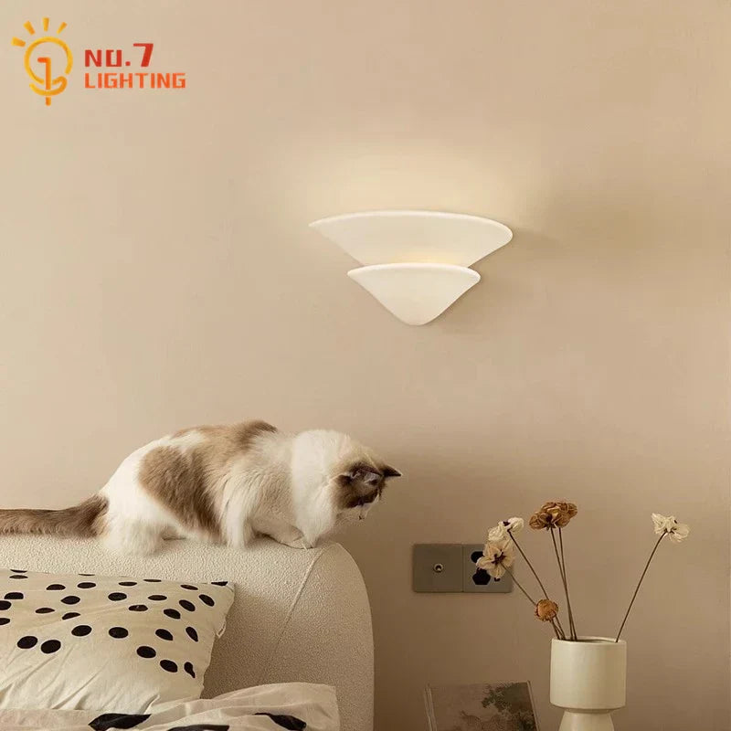 DecorBites™ Cream Wind LED Gypsum Wall Lamp - Semi-round Umbrella Design