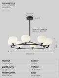 DecorBites™ Glass Lampshade Chandelier Copper Hanging Lights Dining Room Bedroom Decor
