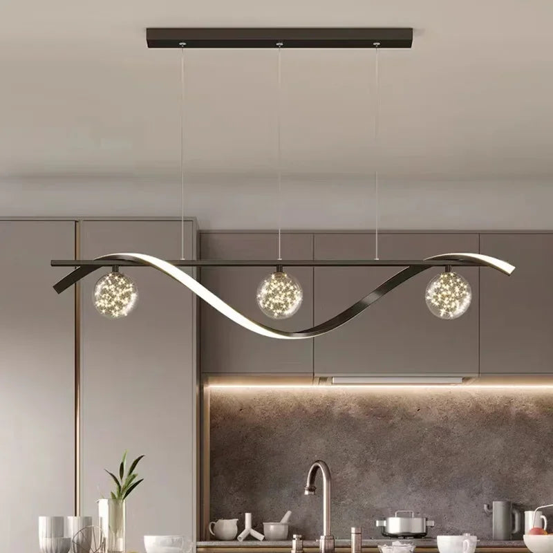 DecorBites™ Glass Ball LED Chandelier Pendant Light for Modern Living and Dining Room