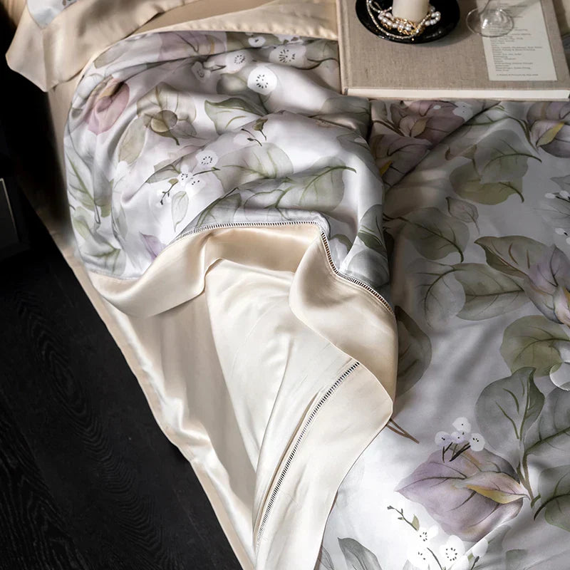 DecorBites™ Eucalyptus Fiber Flowers Summer Quilt Set: Silky, Cool Comfort for Bedtime Bliss