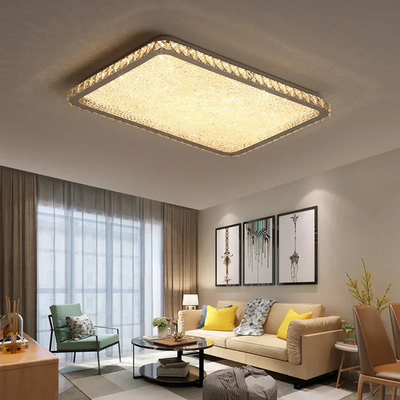 DecorBites™ Crystal Round Ceiling Lamp Elegant LED Lighting for Bedroom & Living Room
