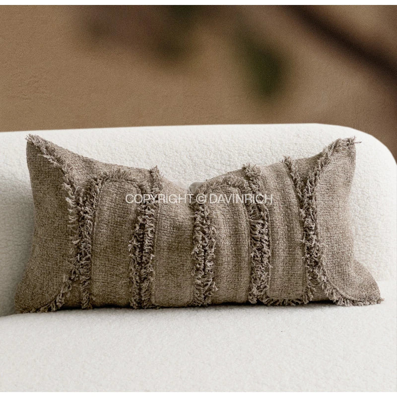 DecorBites™ Luxe Black Fluffy Throw Pillow Cover - Modern Simplicity & Art Deco Design