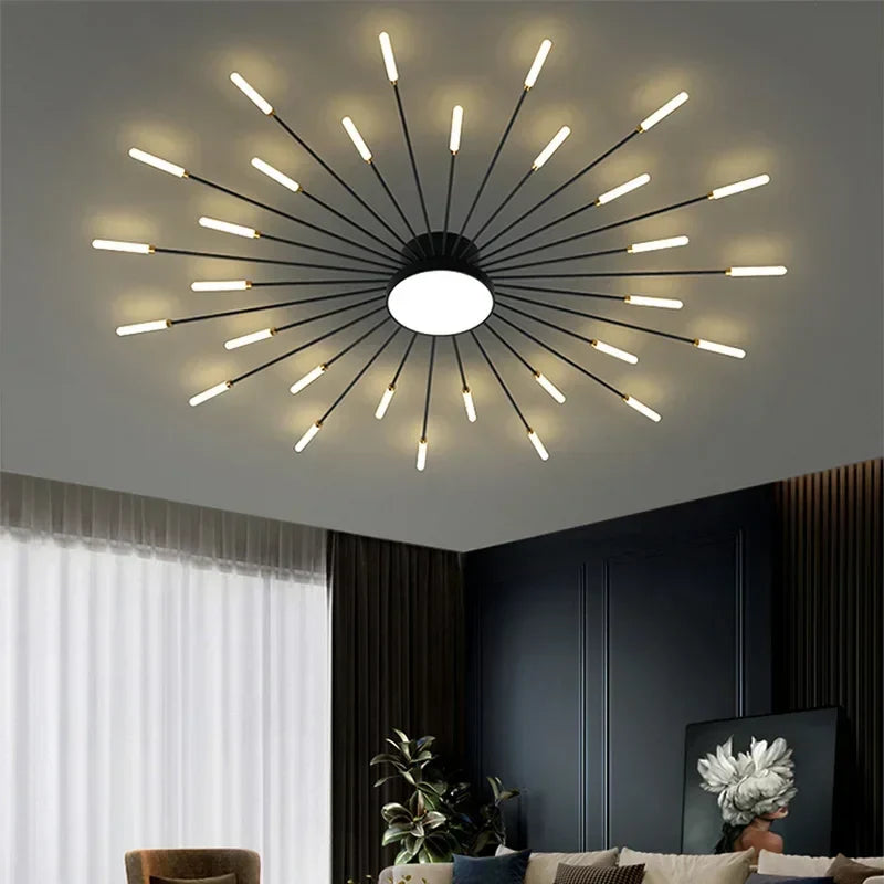 DecorBites™ Acrylic Sunflower Ceiling Lamp in Brushed Antique Gold