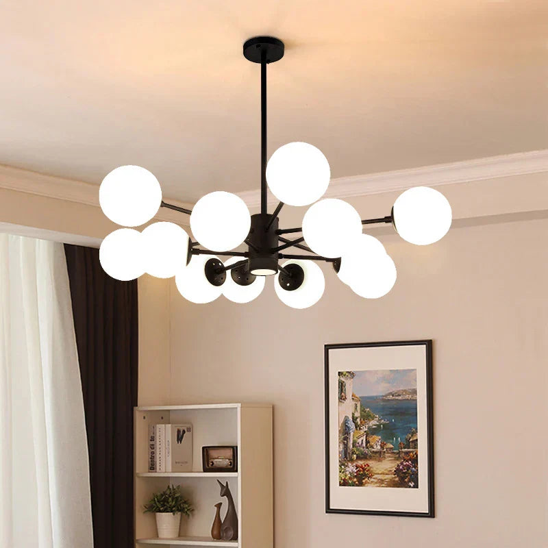 DecorBites™ Glass Ball LED Chandelier for Bedroom Dining Room - Elegant Ceiling Pendant Lamp