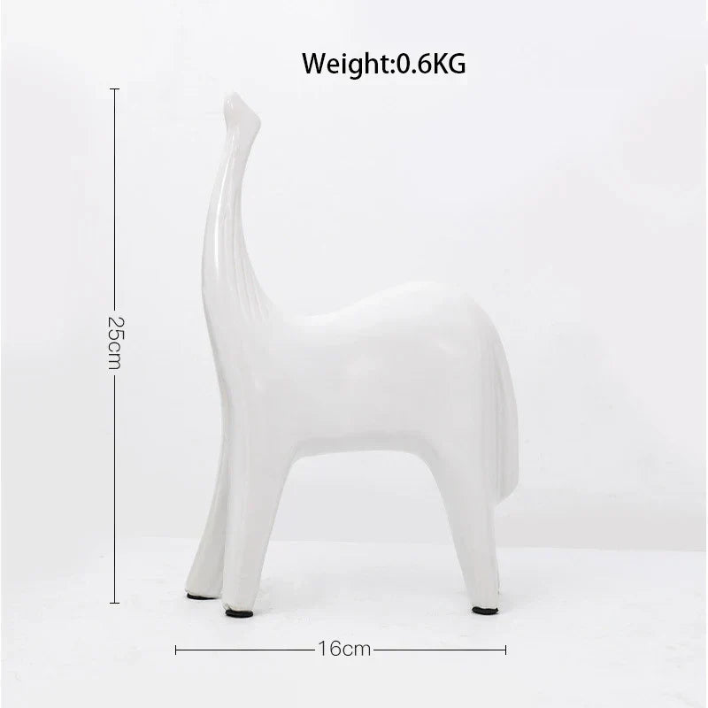 DecorBites™ Black & White Horse Abstract Ornaments for Home Decor