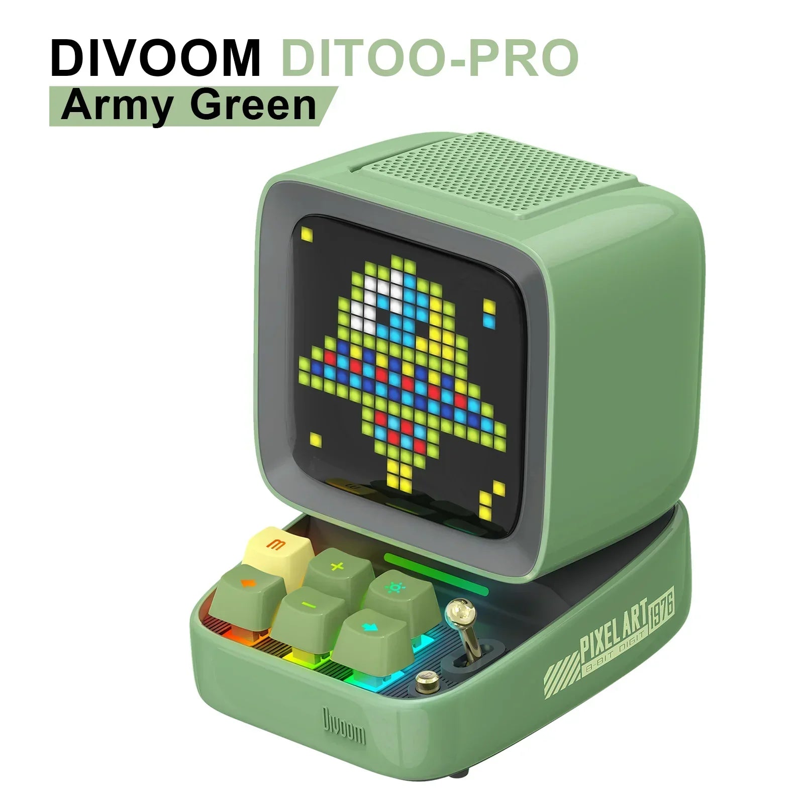 DecorBites™ Ditoo Pixel Art Game Bluetooth Speaker: 16X16 LED Display Board (Pink)