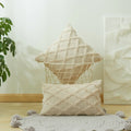 DecorBites™ Diamond Solid Embroidery Cushion Cover for Modern Home Decor