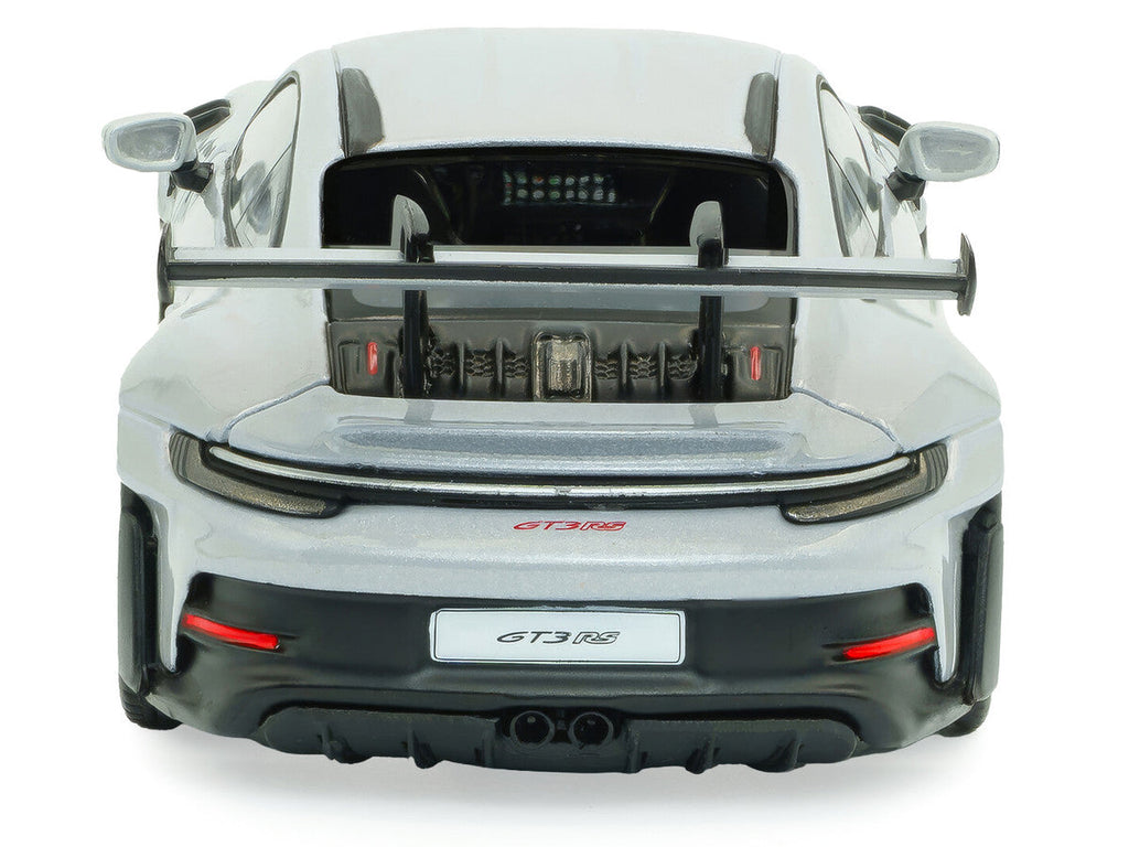 2023 Porsche 911 (992) GT3 RS Ice Gray Metallic with Pyro Red Stripes 1/43 Diecast Model Car by Solido