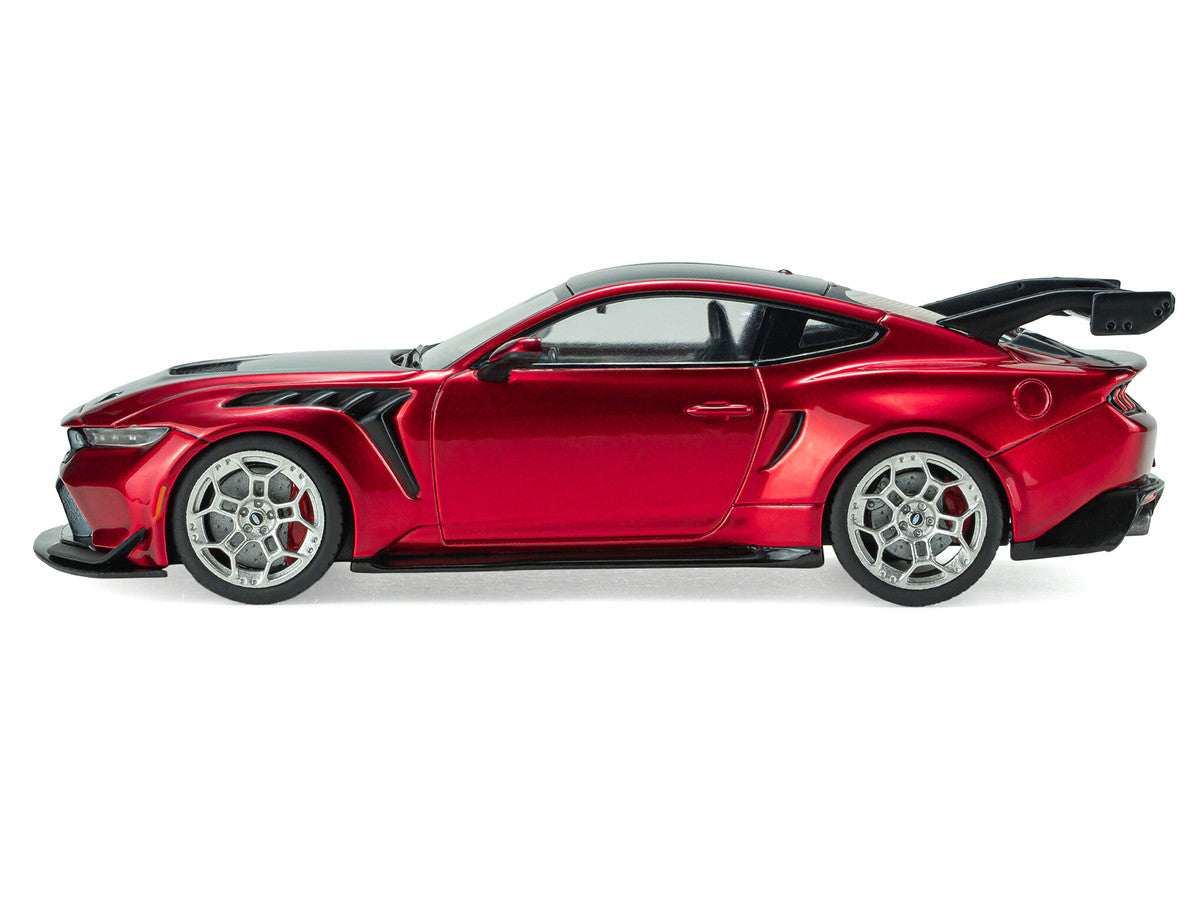 2025 Ford Mustang GTD Chroma Flame Red Metallic with Black Stripes 1/43 Diecast Model Car by Solido
