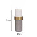 DecorBites™ Gold Cylinder Vase Leather Desk Decor Artificial Flower Arrangement