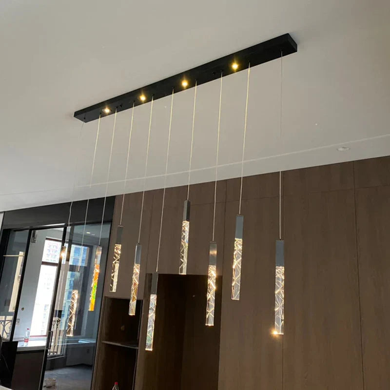 DecorBites™ Crystal LED Chandelier: Stylish Staircase & Living Room Lighting