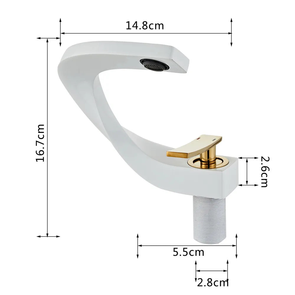 DecorBites™ Gold Bathroom Faucet | Deck Mounted Sink Tap | Hot and Cold Basin Mixer