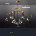 DecorBites™ Black Brass Retro Crystal Copper LED Ceiling Pendant for Home Lighting
