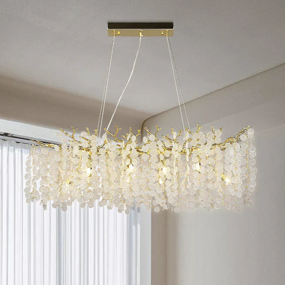 DecorBites™ Gold Money Tree Branch Crystal Chandelier for Living Room and Bedroom