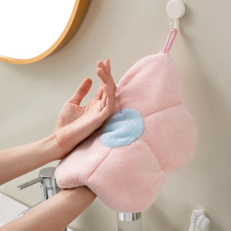 DecorBites™ Coral Fleece Hand Towels: Thick, Breathable, Super Absorbent Dishcloth for Kitchen & Bathroom