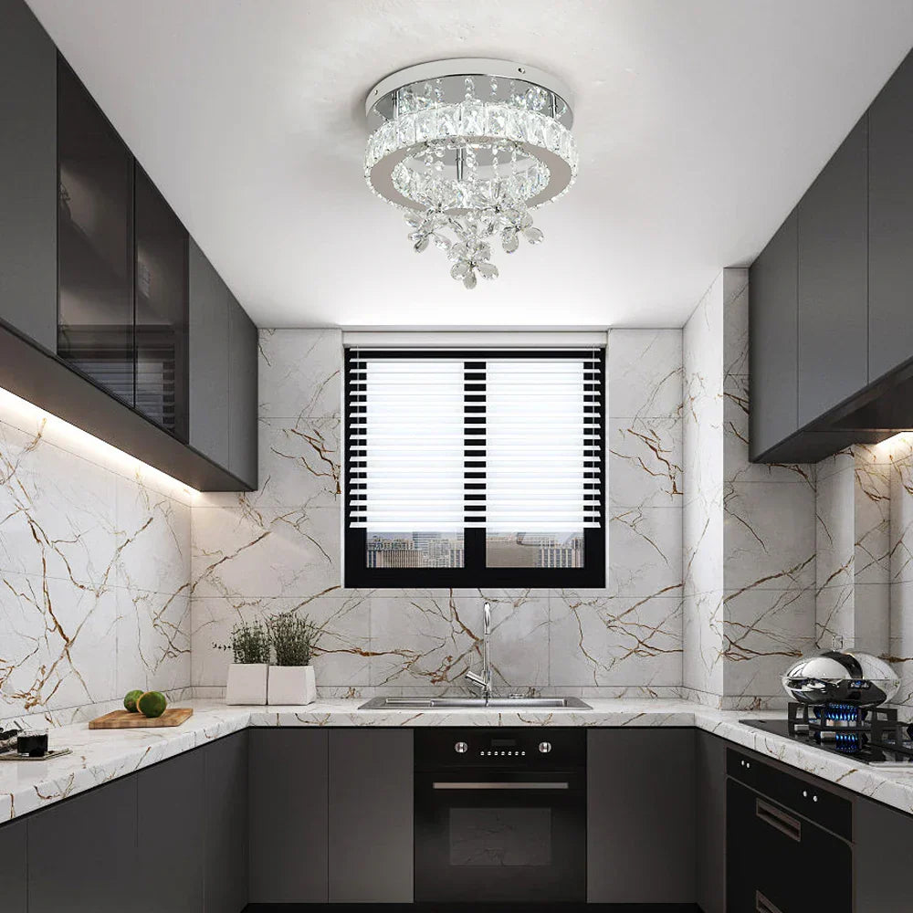 DecorBites™ Crystal LED Ceiling Chandelier for Luxury Living Room Decor