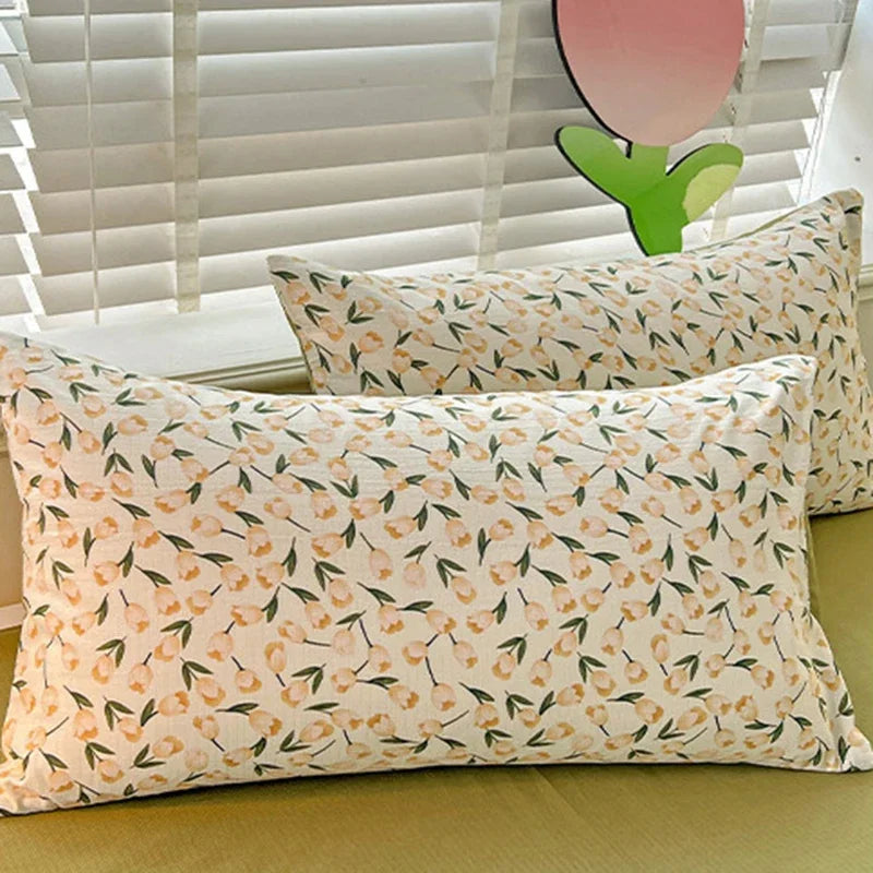 DecorBites™ Double-Layer Yarn Printed Cotton Quilt Cover Set - Queen/King/Double/Single Bed