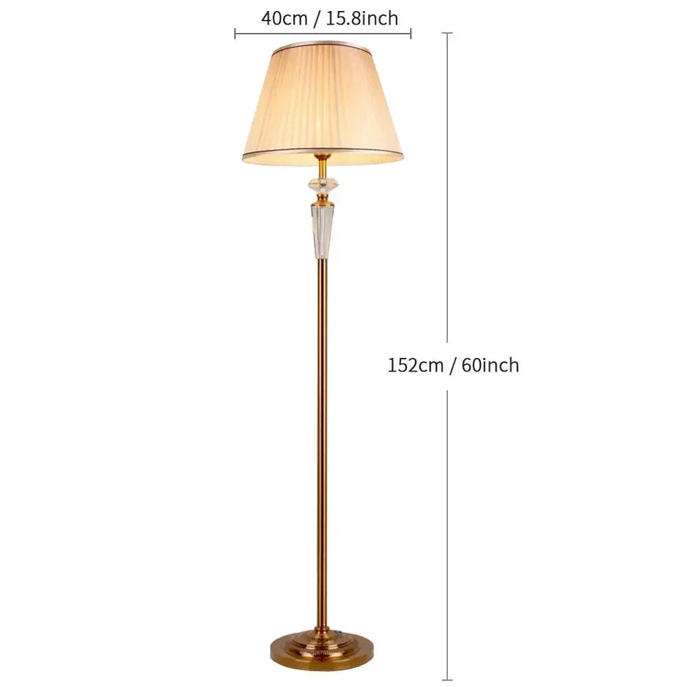 DecorBites™ Crystal Floor Lamp - European Retro Living Room & Bedroom Stand Light
