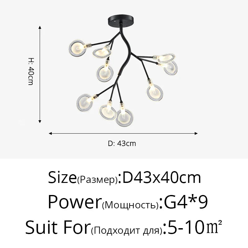 DecorBites™ LED Firefly Chandelier: Modern Nordic Ceiling Lights for Luxury Home Decor